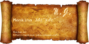 Menkina Jákó névjegykártya